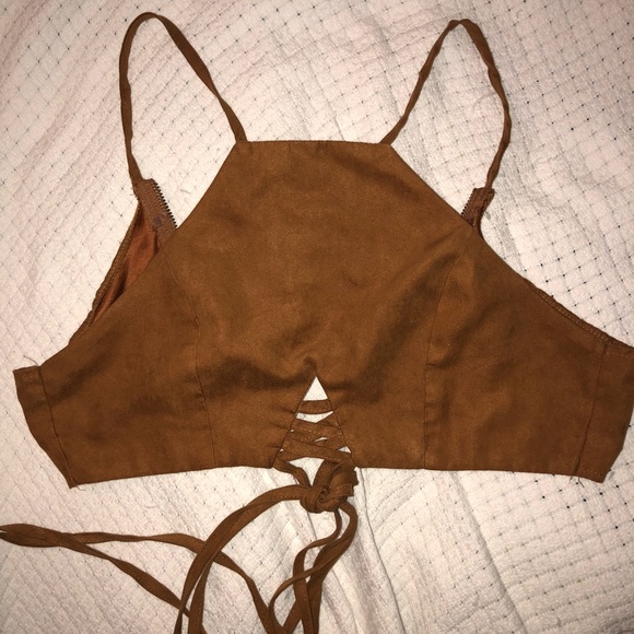 Brown crop top with straps - Picture 2 of 2